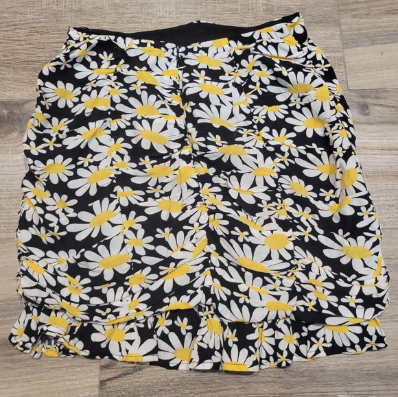 Sugar Lips Daisy Life Is Beautiful Floral Print Ruched Mini Skirt Women's Small - Picture 4 of 9